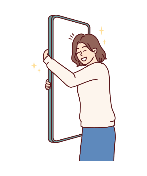 Person hugging mobile phone